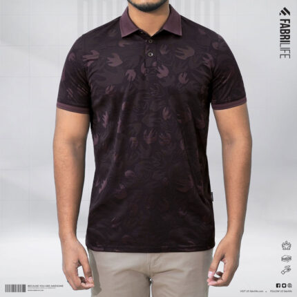 Men Premium Jacquard Polo - Maroon